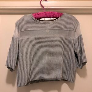 Silver sweater crop top🪩